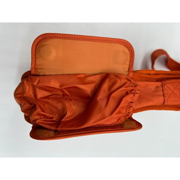 Lug Quilted Crossbody Bag Bright Orange Adjustable Strap Multiple Zipper Pockets - Picture 10 of 16